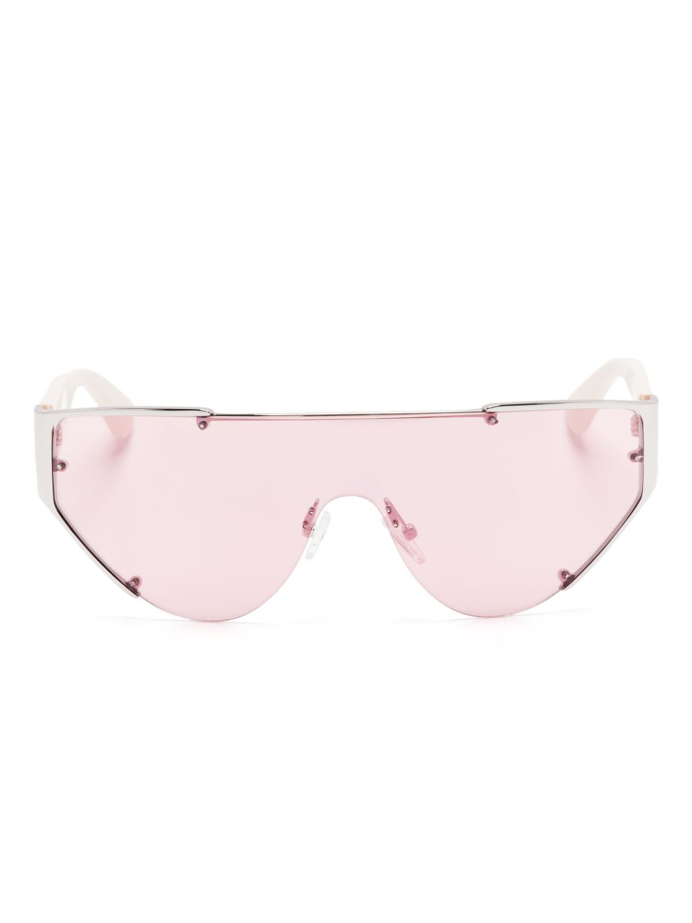 Alexander McQueen Eyewear 盾形太阳眼镜 - 银色
