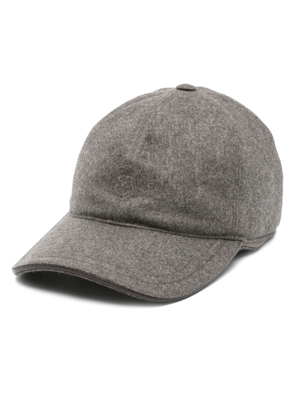 Corneliani 刺绣logo棒球帽 - 褐色