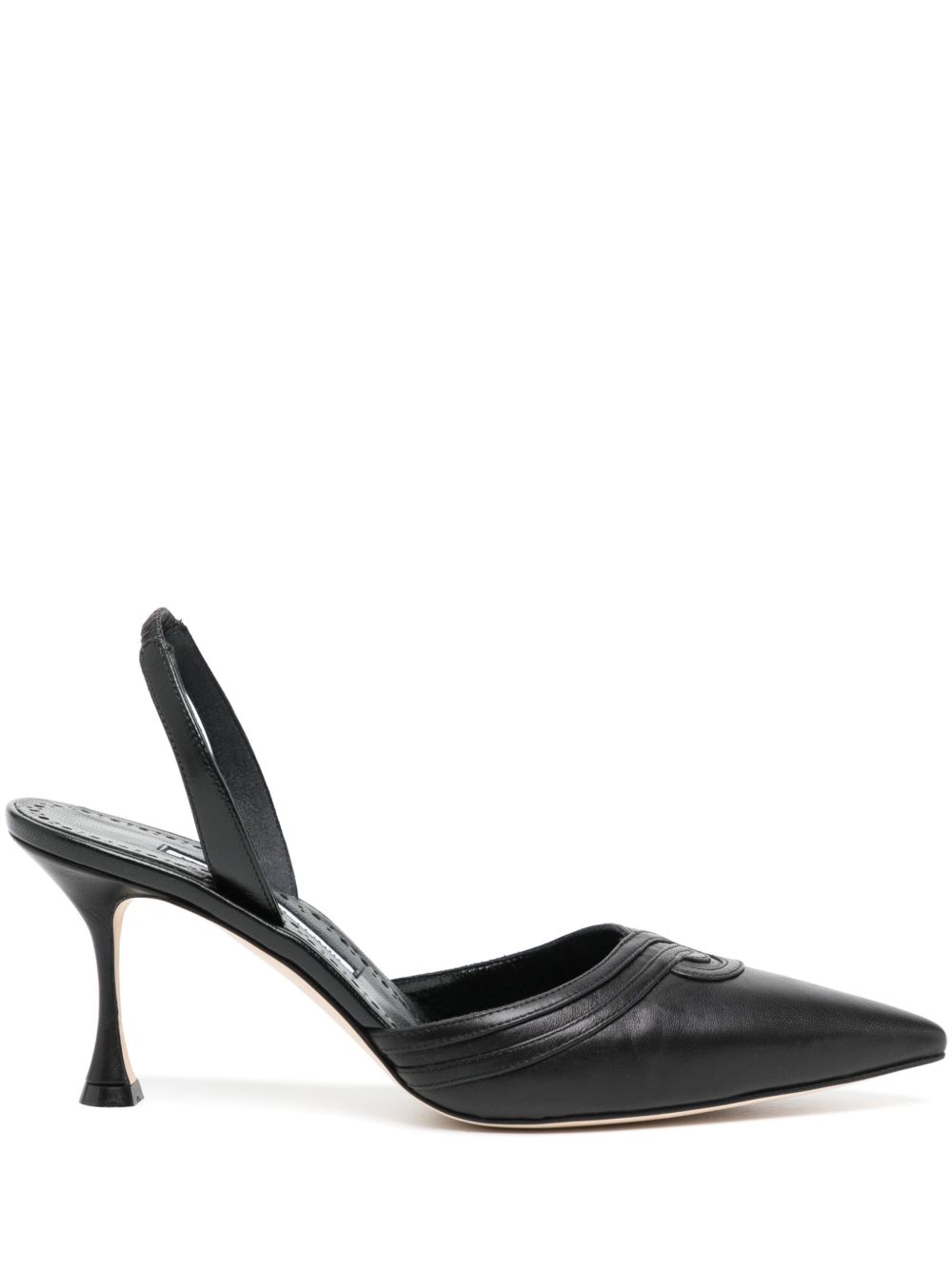 Manolo Blahnik Chongasli 漩涡缀饰中跟鞋 - 黑色