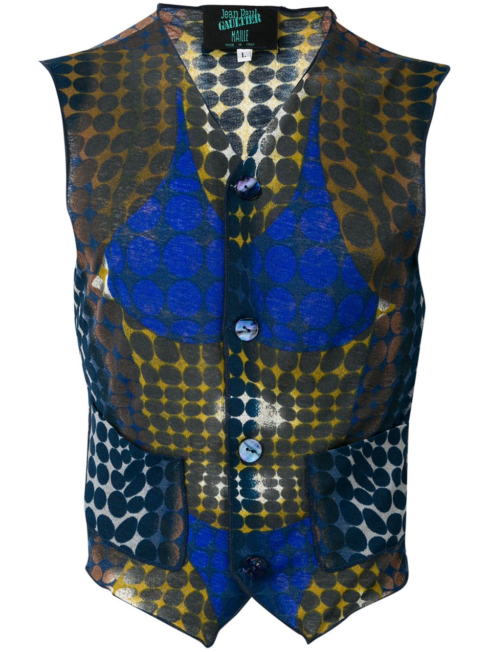 Jean Paul Gaultier Pre-Owned 古着比基尼印花西式马甲 - 蓝色