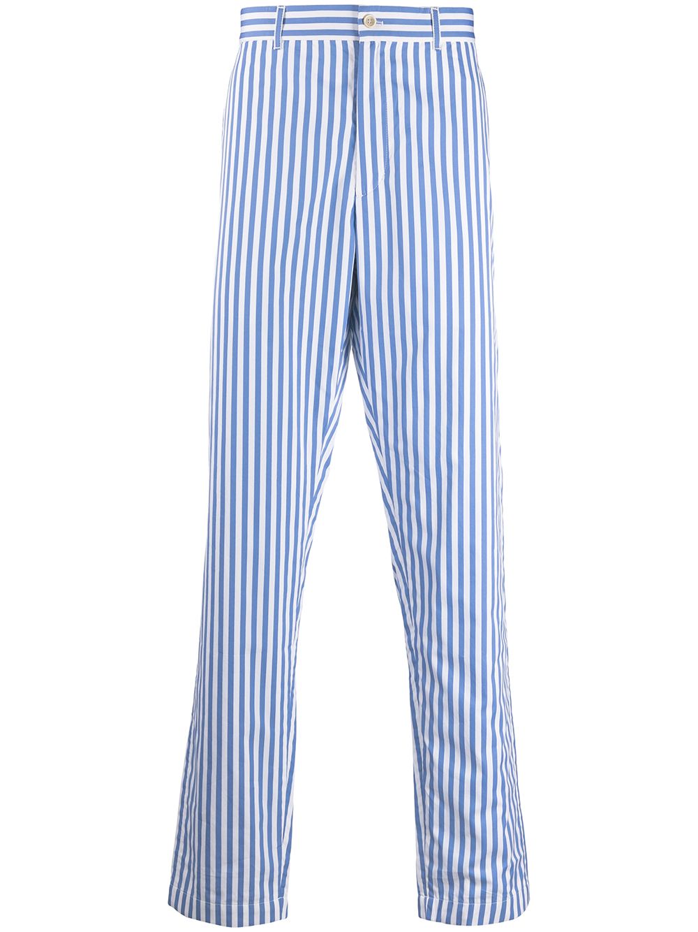 Comme Des Garçons Shirt 条纹精裁长裤 - 蓝色
