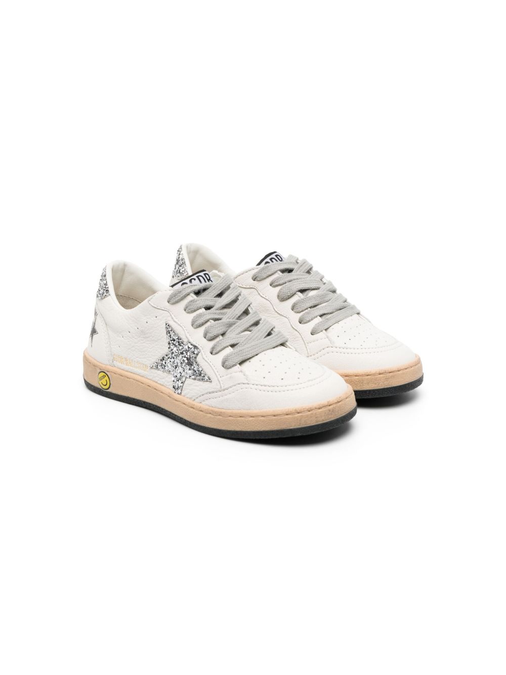 Golden Goose Kids Ball Star 皮质运动鞋 - 白色