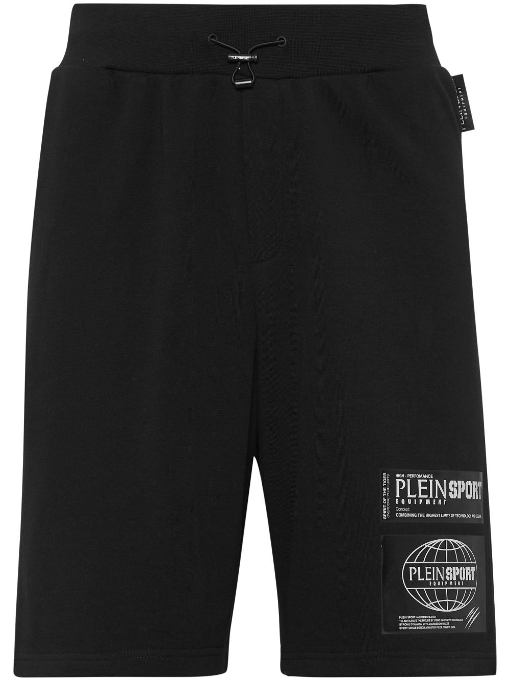 Plein Sport 标贴运动短裤 - 黑色