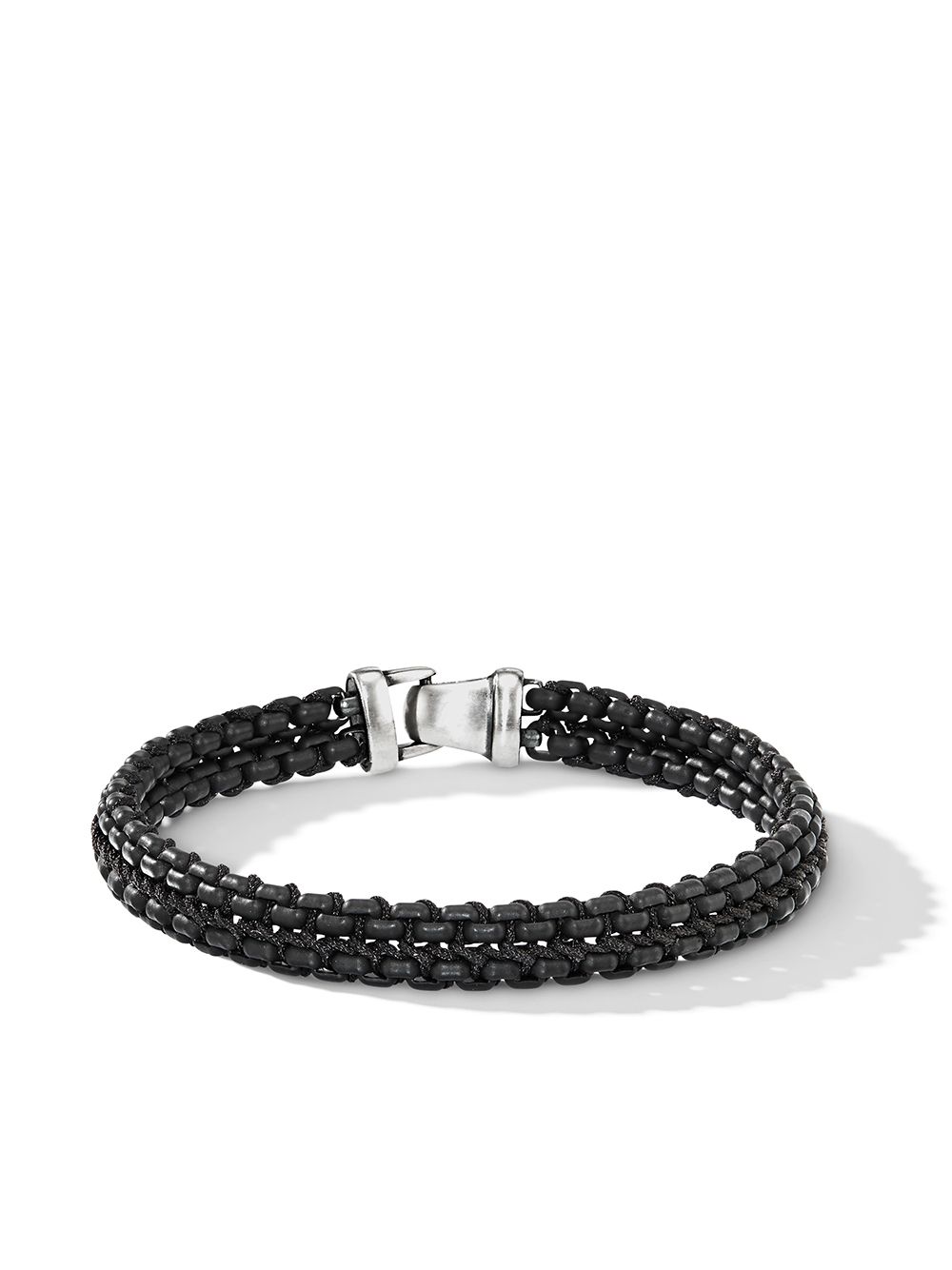 David Yurman 纯银 Woven Box Chain 手链 - 黑色
