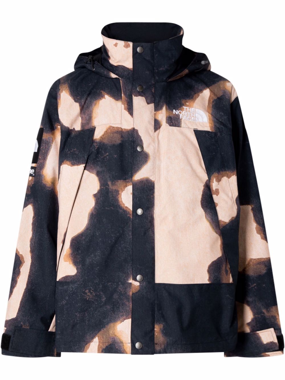 Supreme x TNF 漂白效果牛仔印花登山夹克 - 褐色
