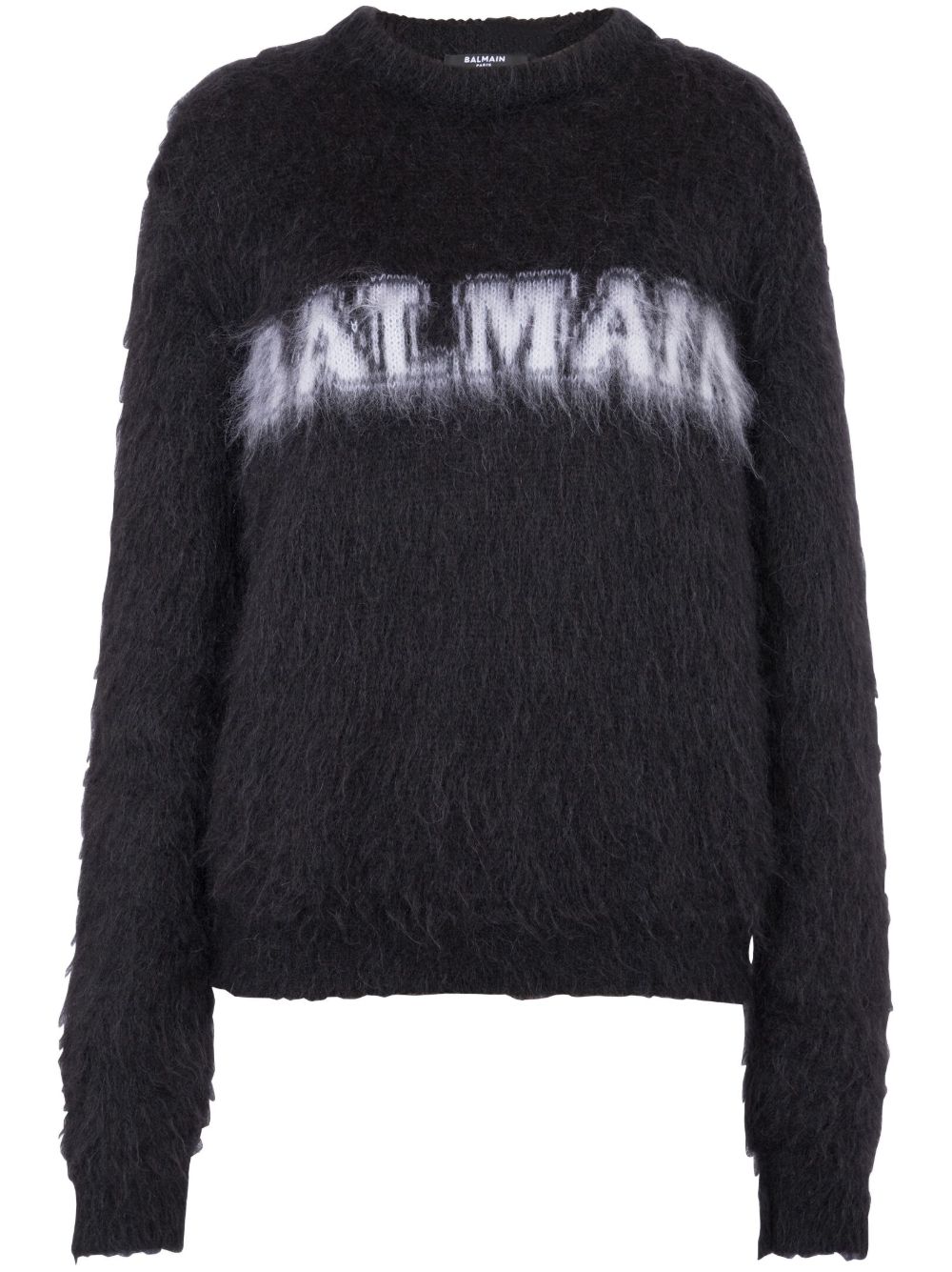 Balmain logo提花毛衣 - 黑色