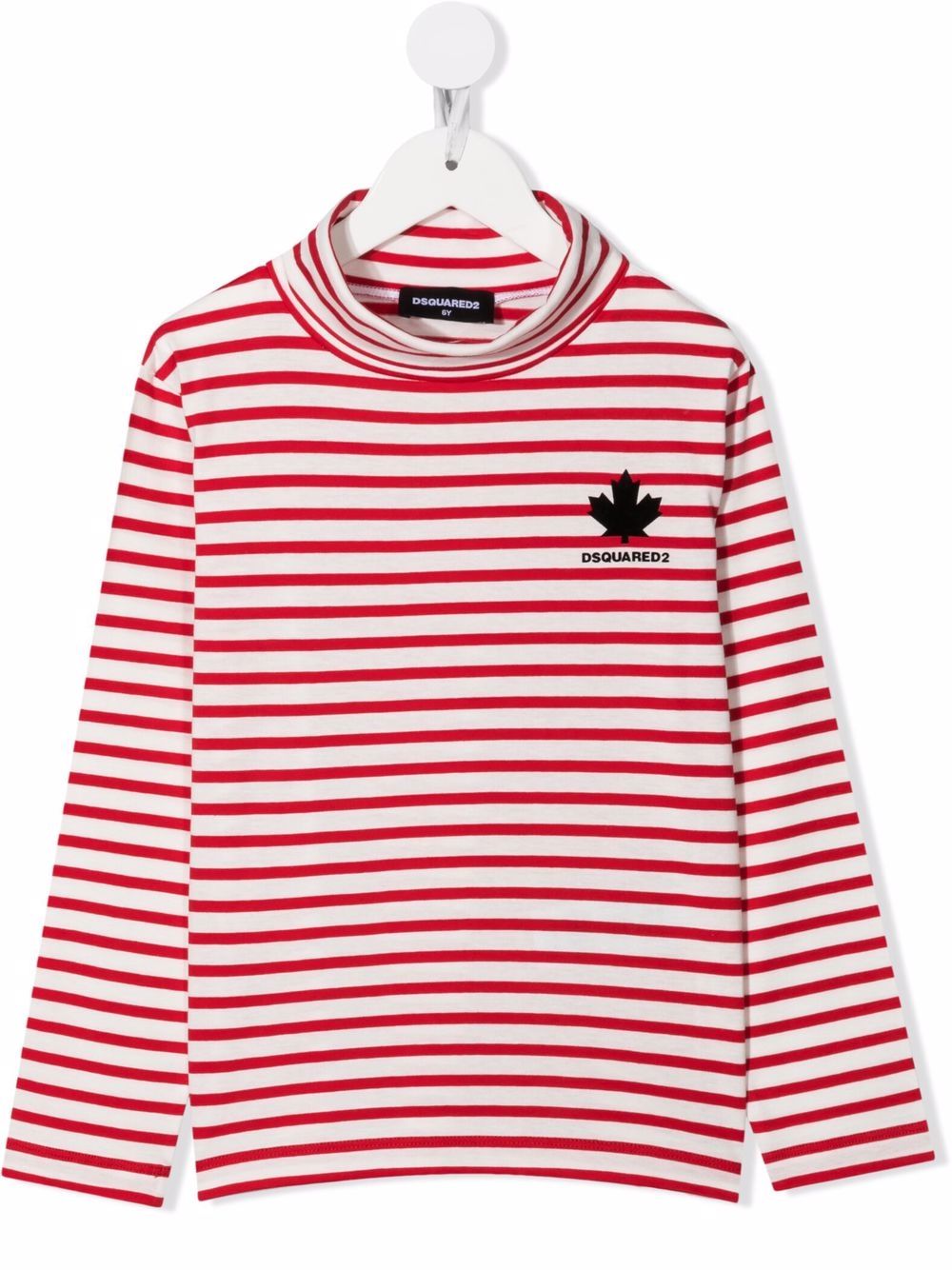DSQUARED2 KIDS 条纹高领上衣 - 白色