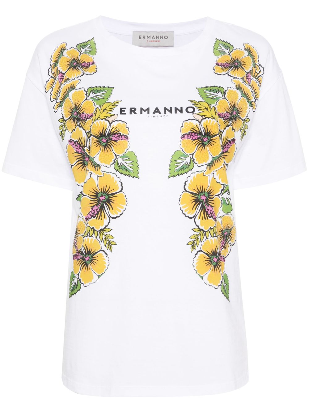 ERMANNO FIRENZE logo印花T恤 - 白色
