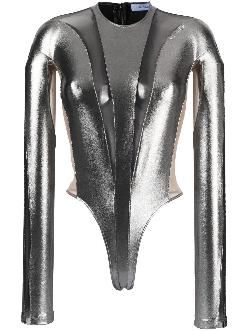 Mugler 错觉感塑形连体紧身衣 - 灰色