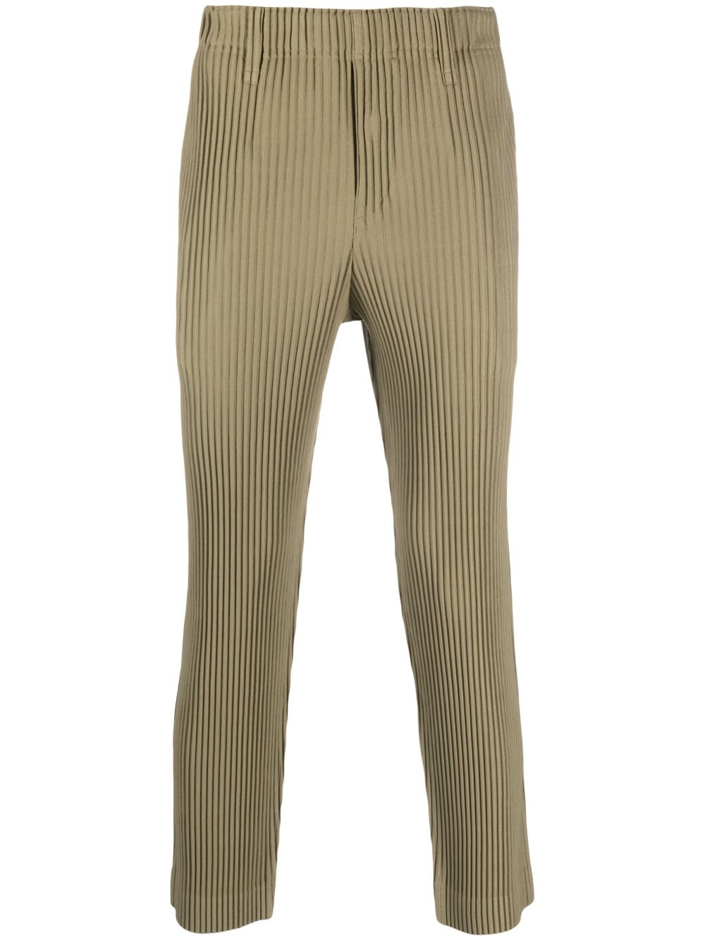Homme Plissé Issey Miyake 细褶直筒裤 - 绿色