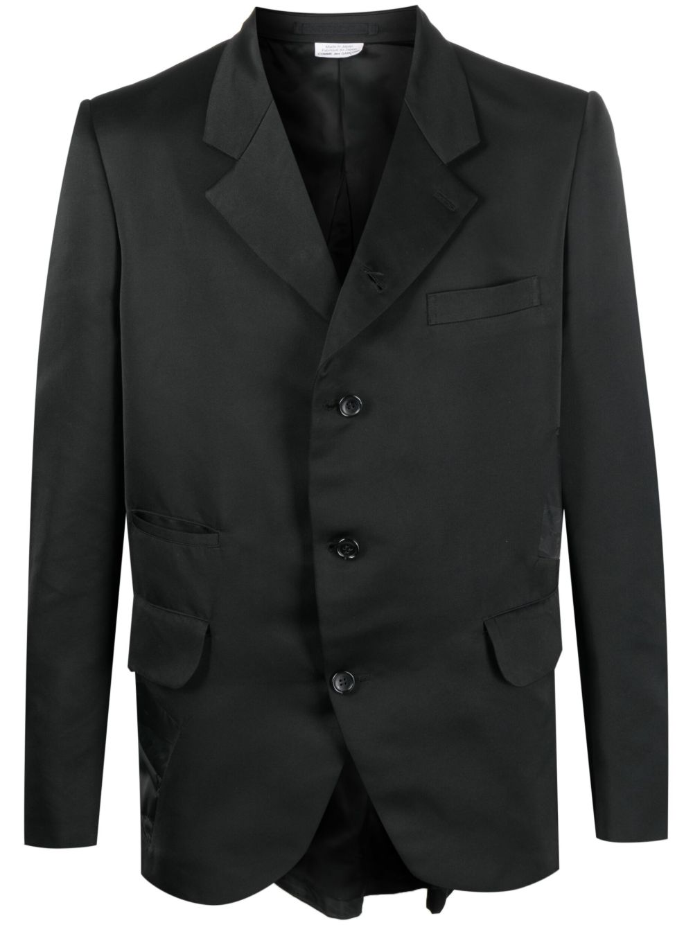 Comme des Garçons Homme Plus 拉链细节西装夹克 - 黑色