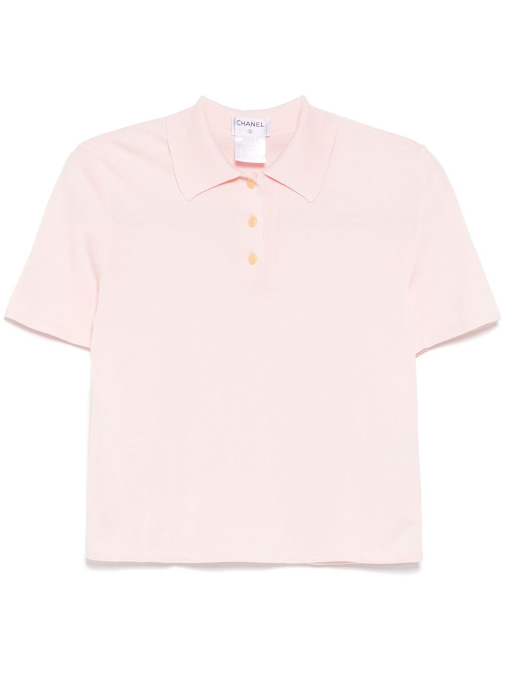 CHANEL Pre-Owned Coco 纽扣polo领短袖衬衫（1999年典藏款） - 粉色