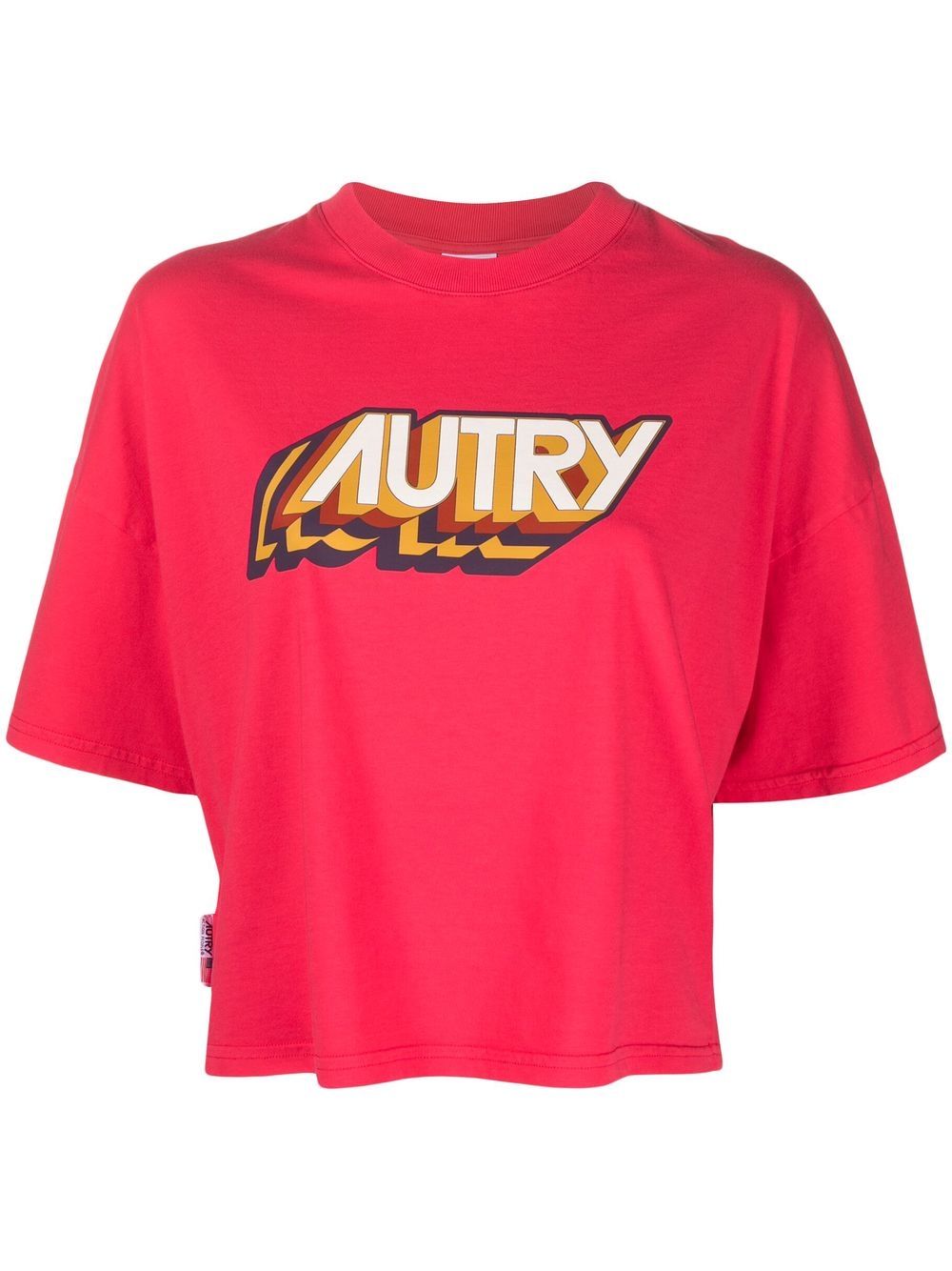 Autry logo印花短袖T恤 - 粉色