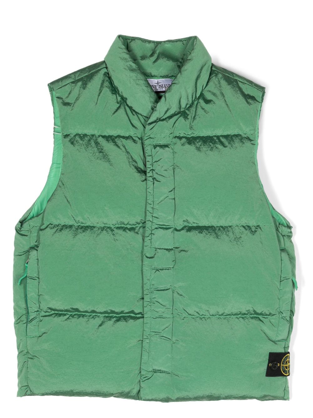 Stone Island Junior 罗盘图案填充设计马甲 - 绿色