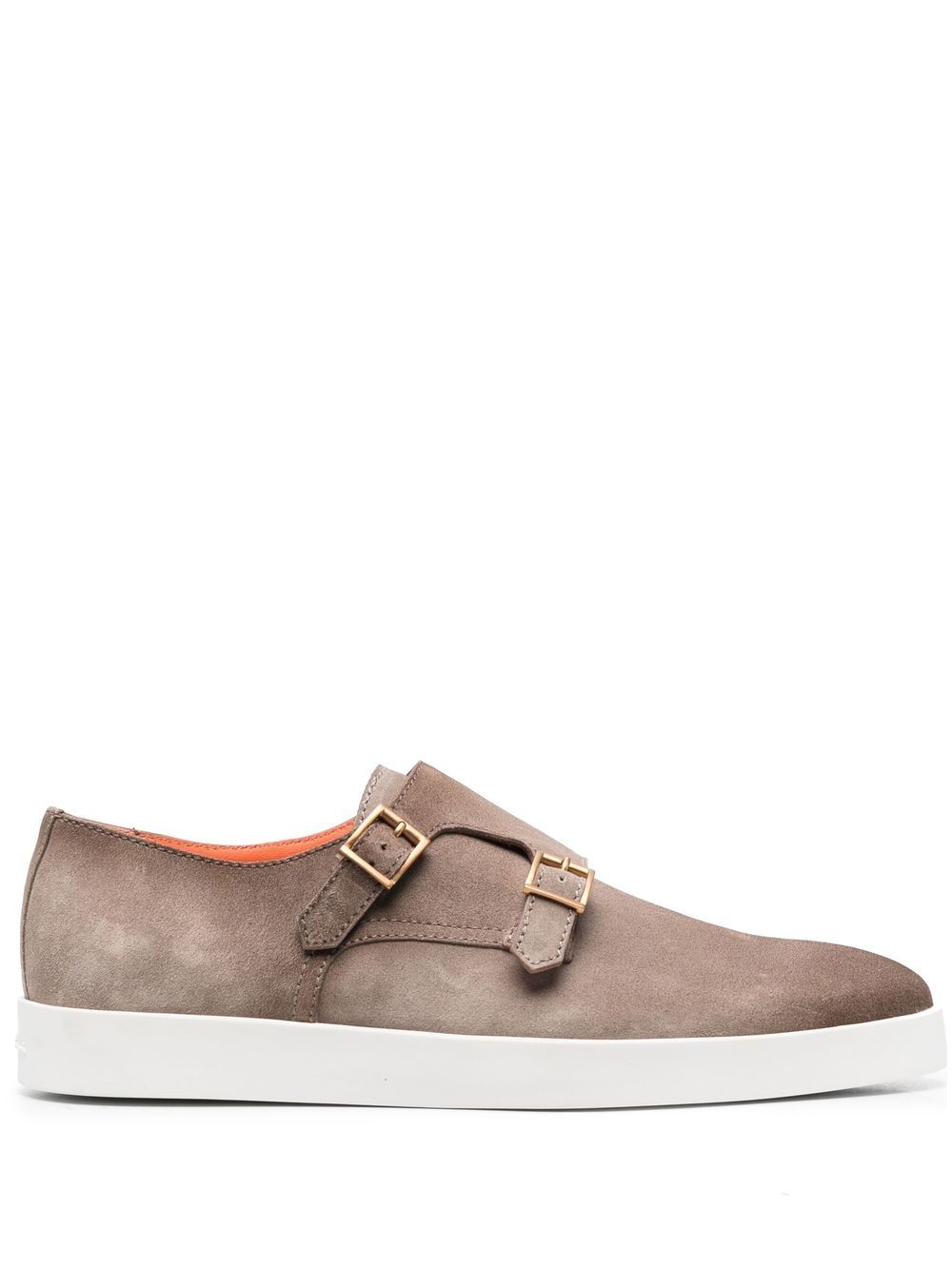 Santoni Bankable 绒面皮孟克鞋 - 褐色