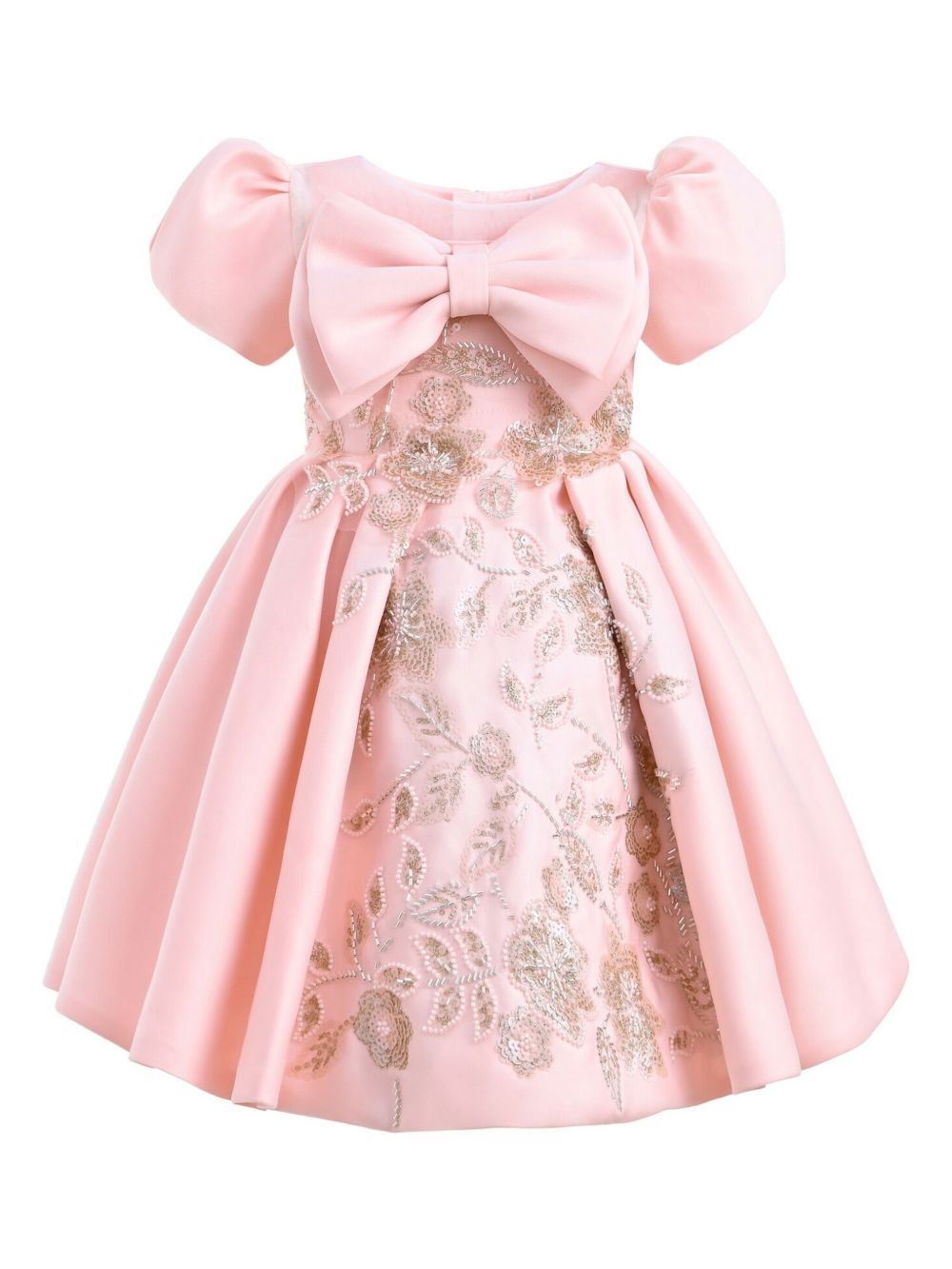 Tulleen Leona Floral Bow Teacup 连衣裙 - 粉色