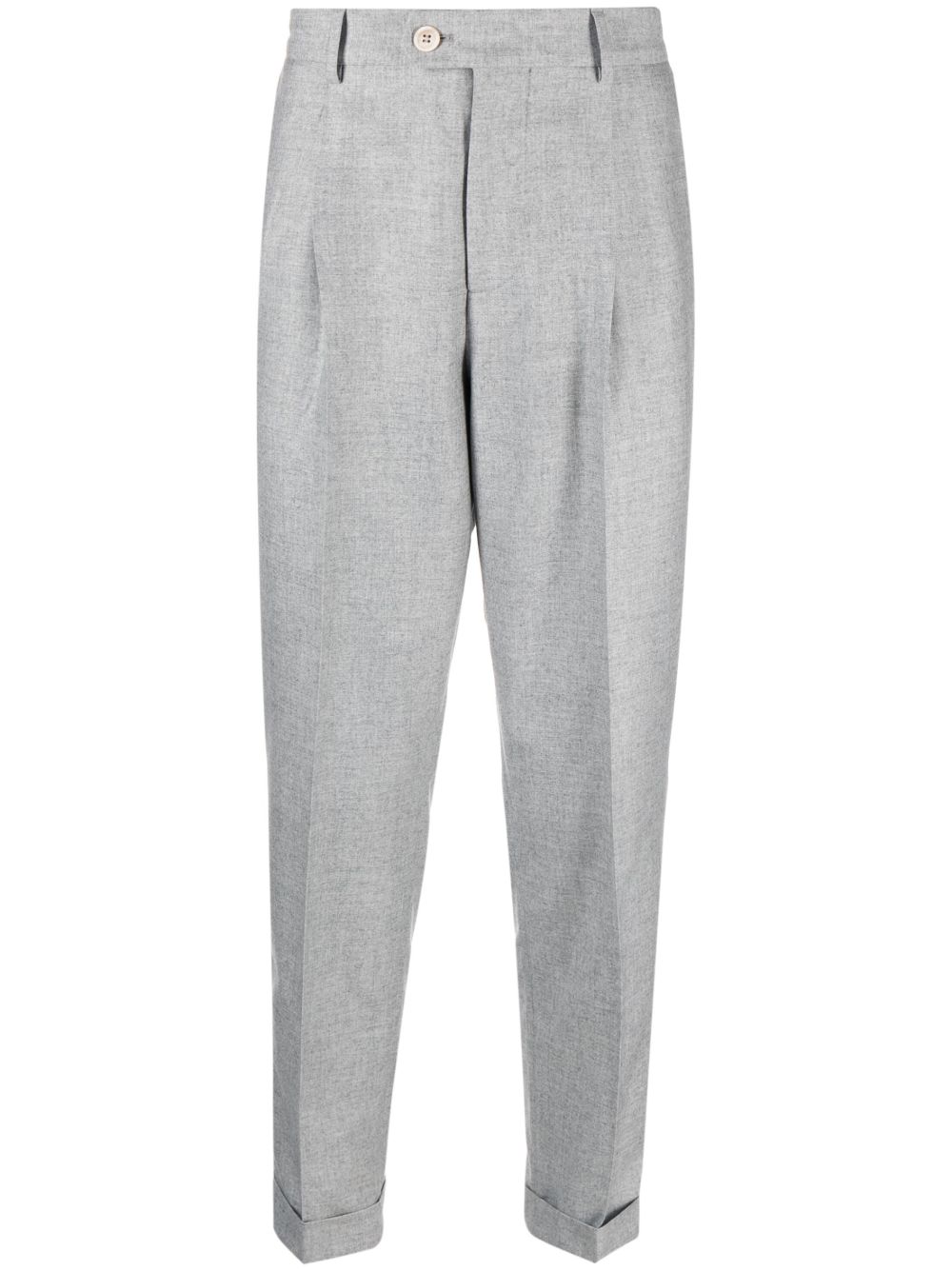 Brunello Cucinelli 省道细节棉西裤 - 灰色