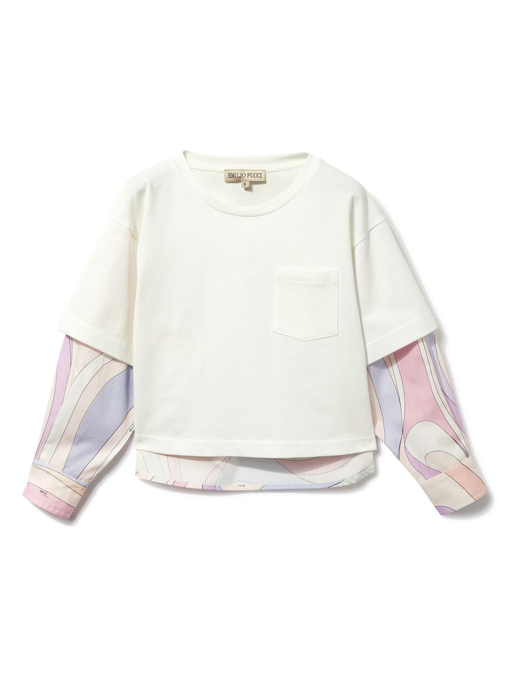 PUCCI Junior Marmo 印花分层式罩衫 - 白色