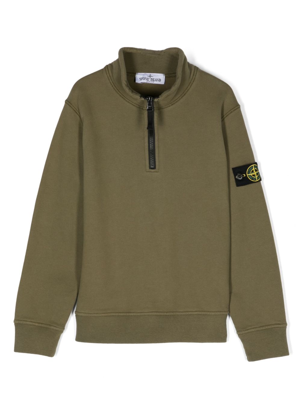 Stone Island Junior 罗盘图案棉卫衣 - 绿色