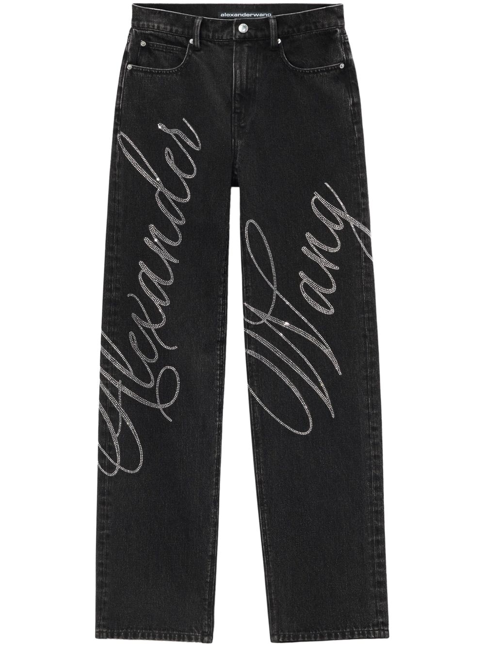 Alexander Wang EZ logo缀饰牛仔裤 - 灰色