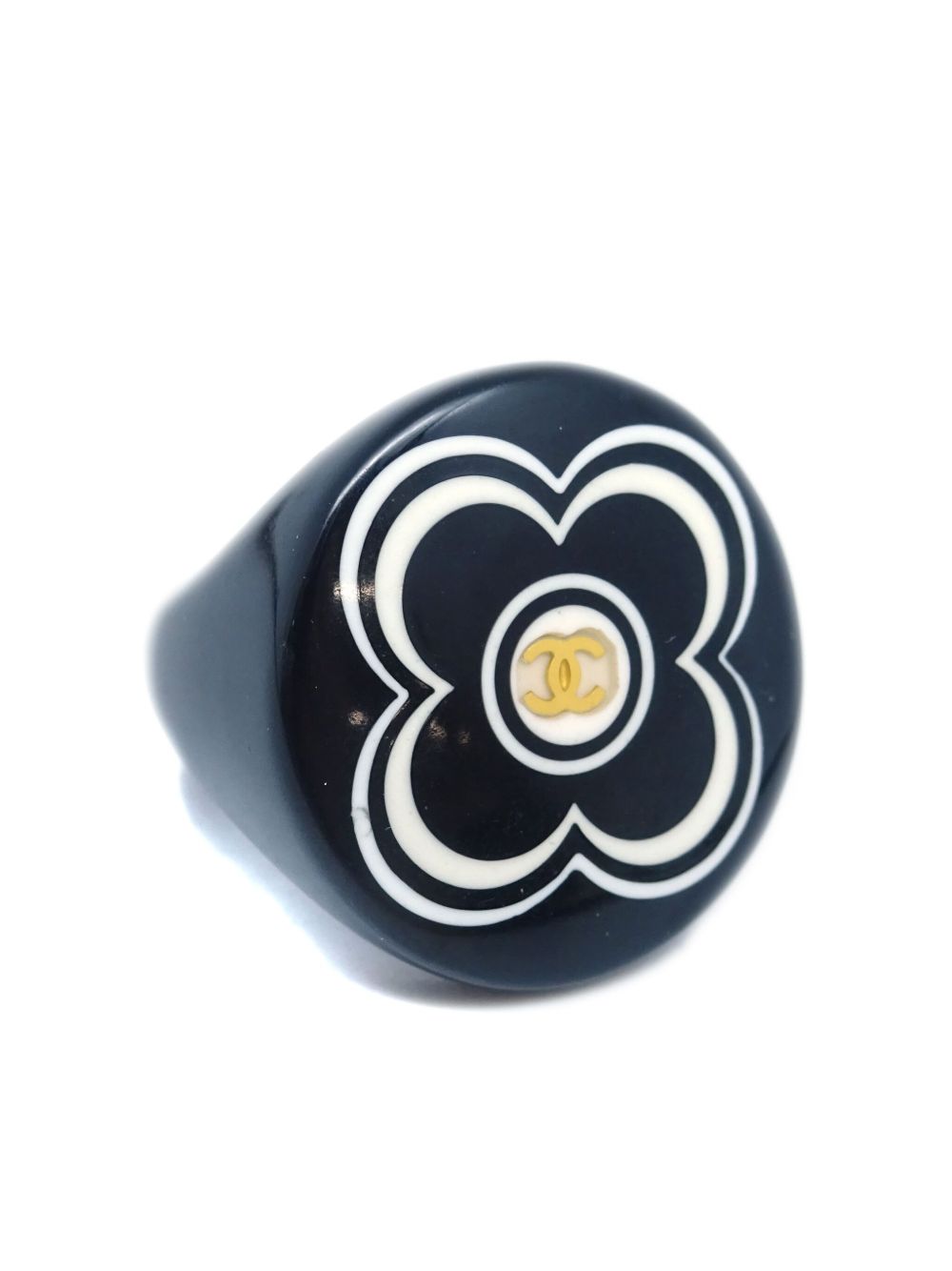 CHANEL Pre-Owned CC 图章戒指（2001年典藏款） - 黑色