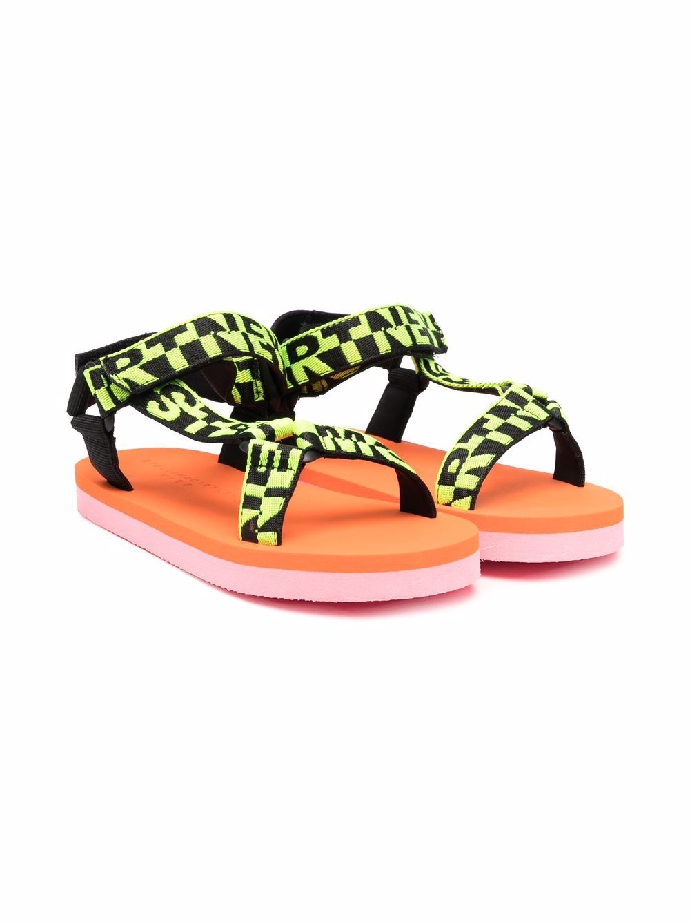Stella McCartney Kids 斯特拉·麦卡特尼 logo印花袢带凉鞋 - 绿色