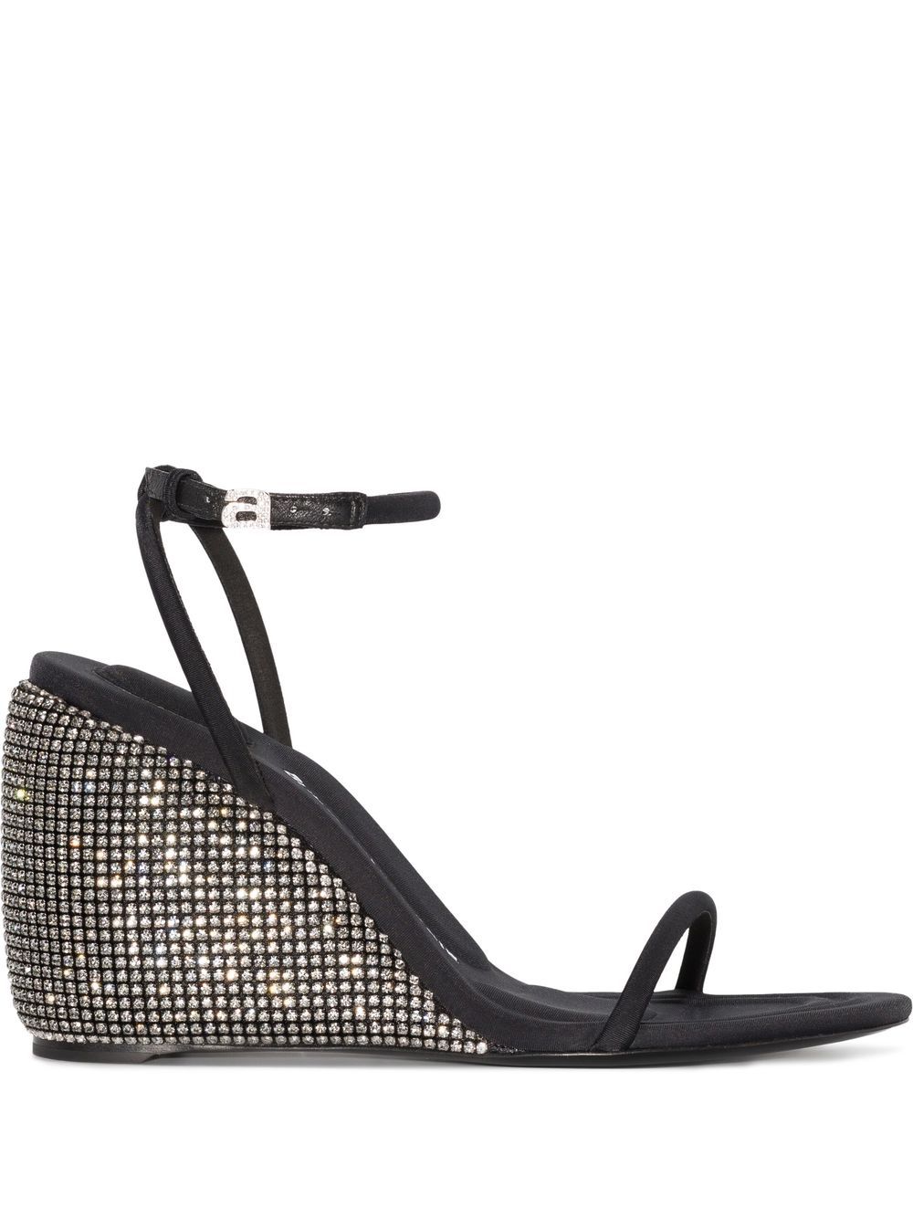 Alexander Wang Dahlia 晶饰坡跟凉鞋 - 黑色