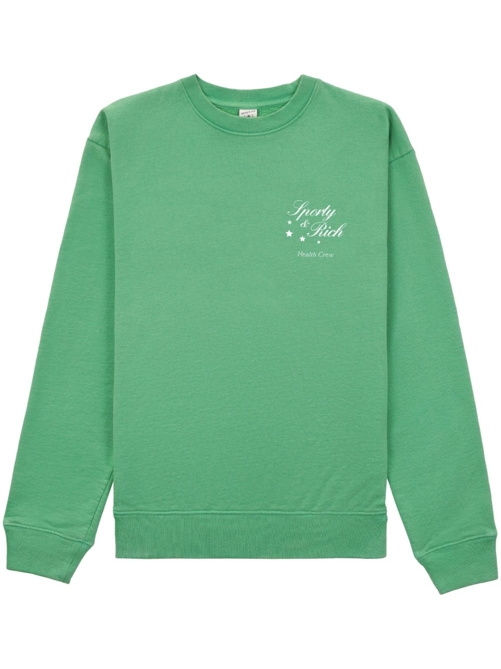 Sporty & Rich logo印花棉卫衣 - 绿色