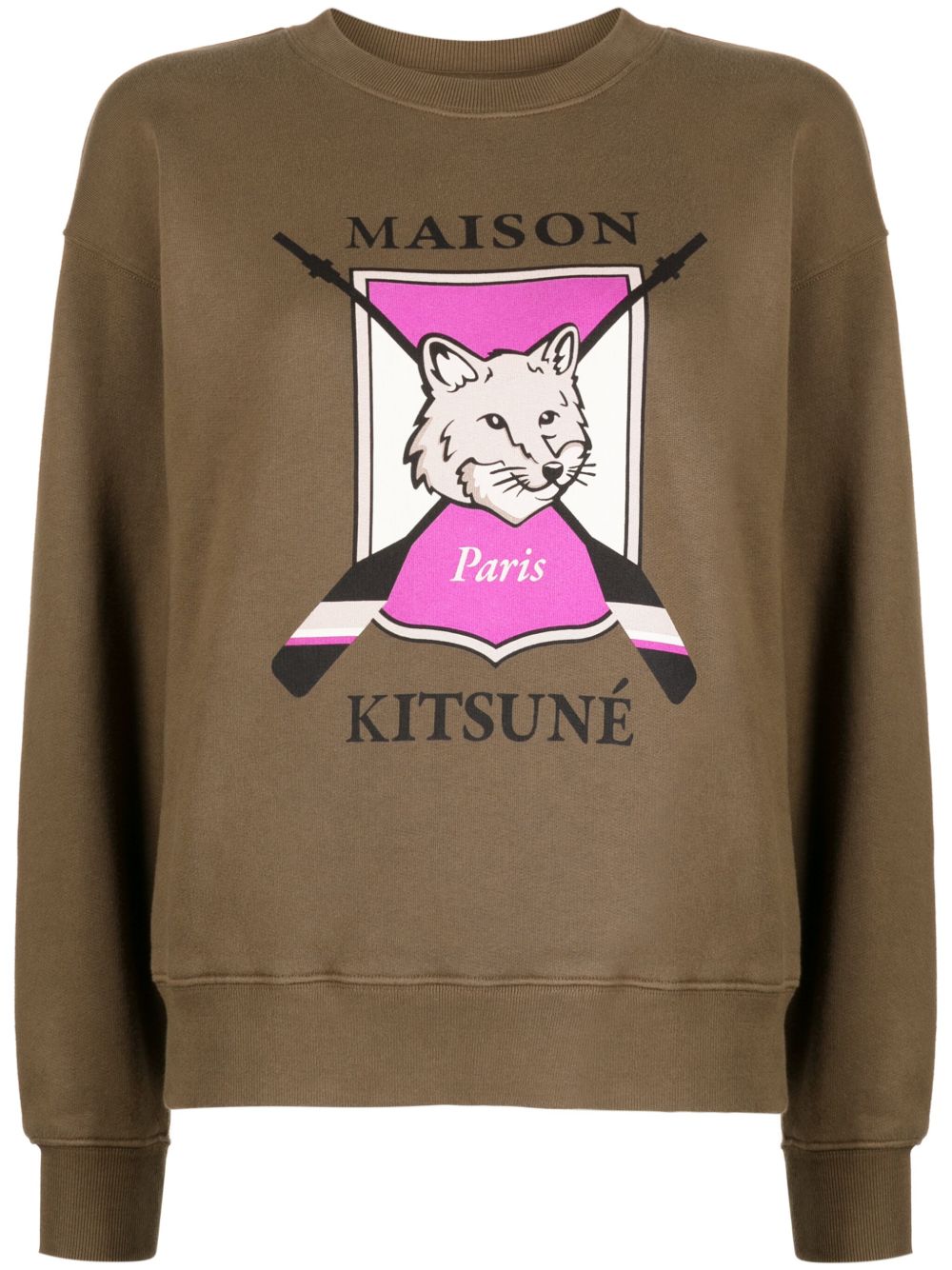 Maison Kitsuné 狐狸印花棉卫衣 - 绿色
