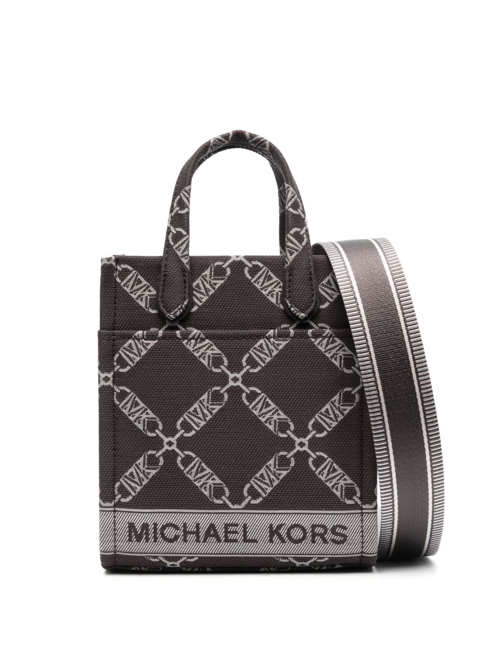 Michael Kors Gigi logo印花小号斜挎包 - 褐色