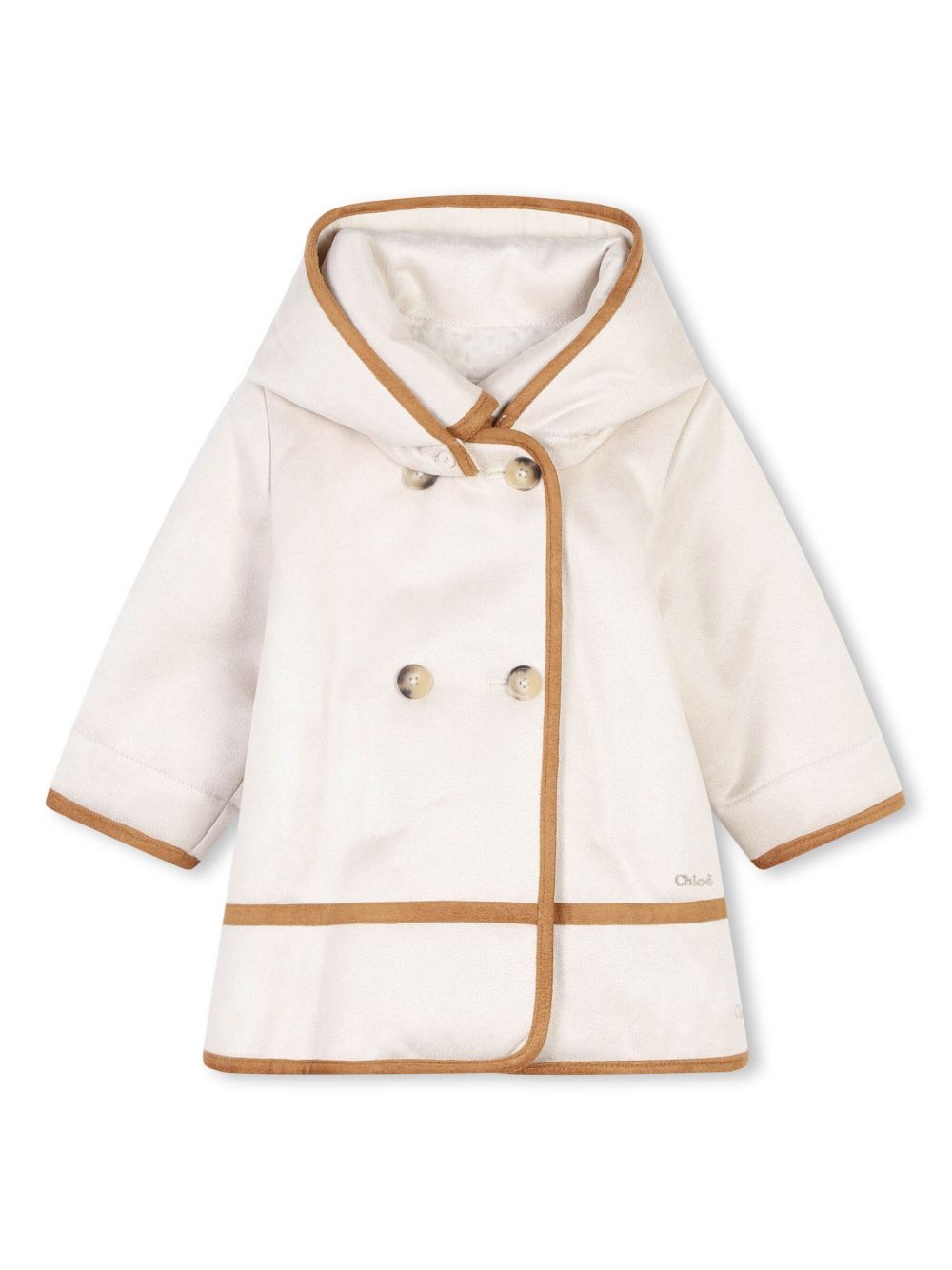 Chloé Kids 人造皮毛一体衬里外套 - 中性色