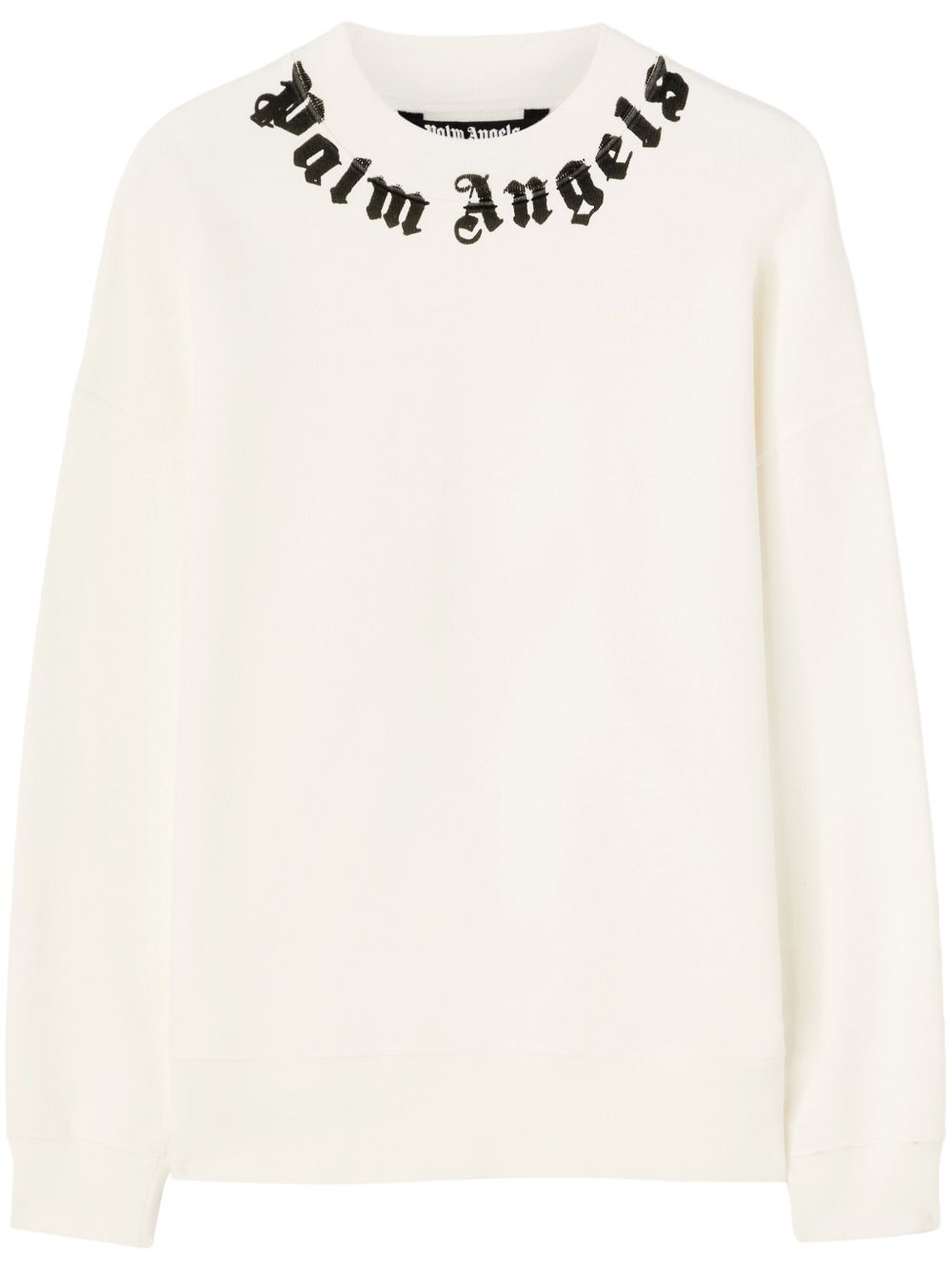 Palm Angels logo印花棉卫衣 - 白色