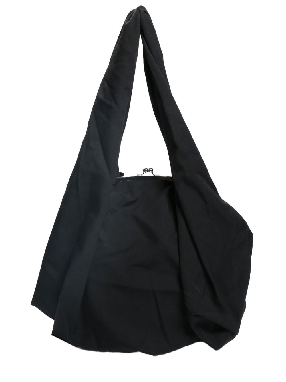 Y's wool gabardine shoulder bag - 黑色