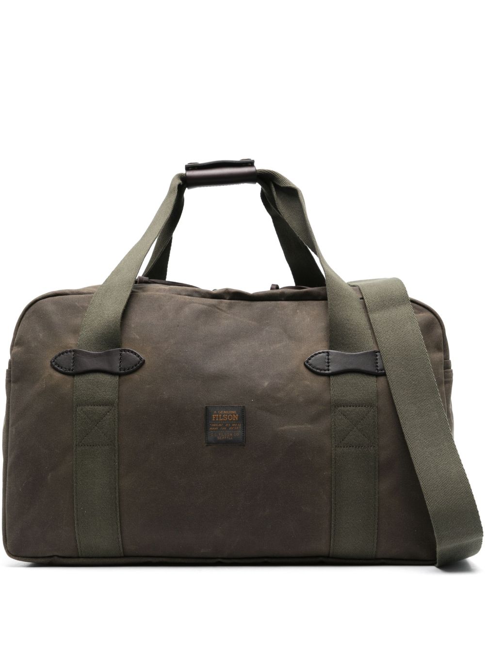 Filson 仿旧效果棉旅行包 - 绿色
