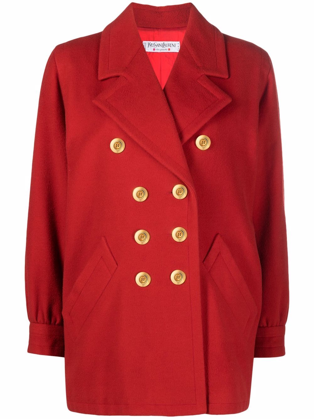Saint Laurent Pre-Owned 圣罗兰 双排扣外套（1990年代典藏款） - 红色