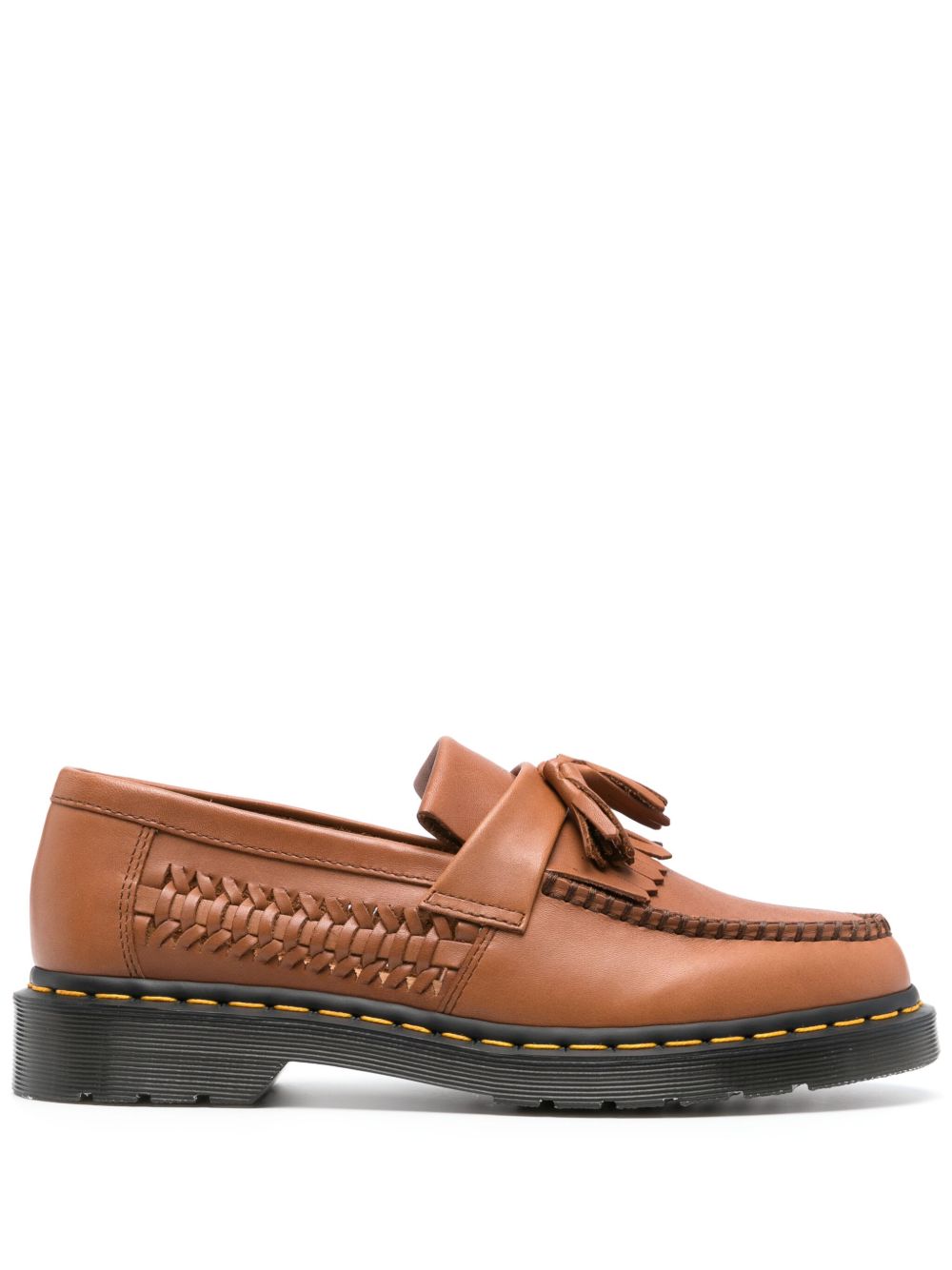 Dr. Martens 流苏细节皮质乐福鞋 - 褐色