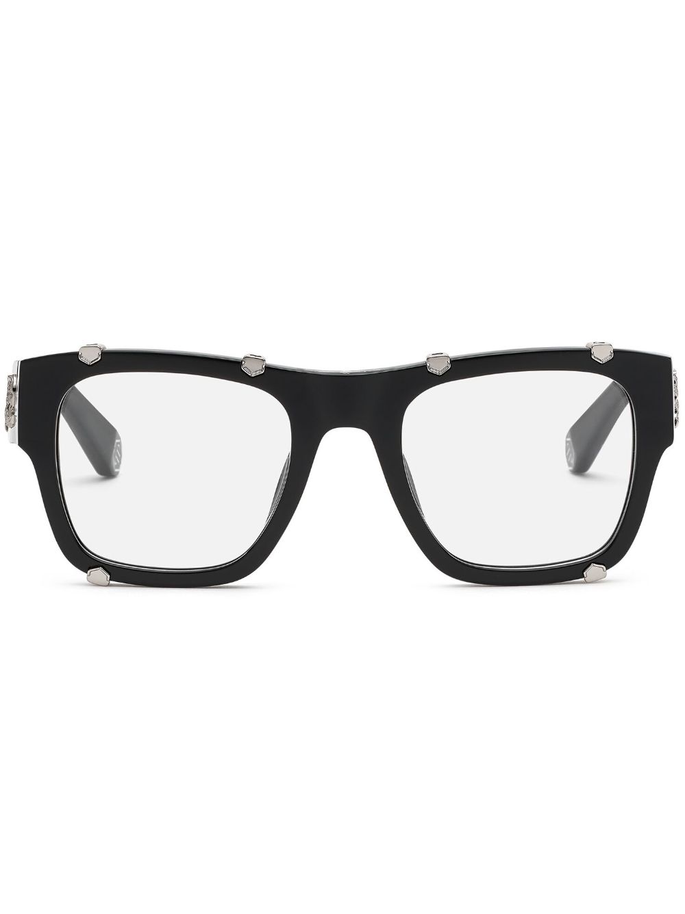 Philipp Plein Icon Hexagon 方框眼镜 - 黑色