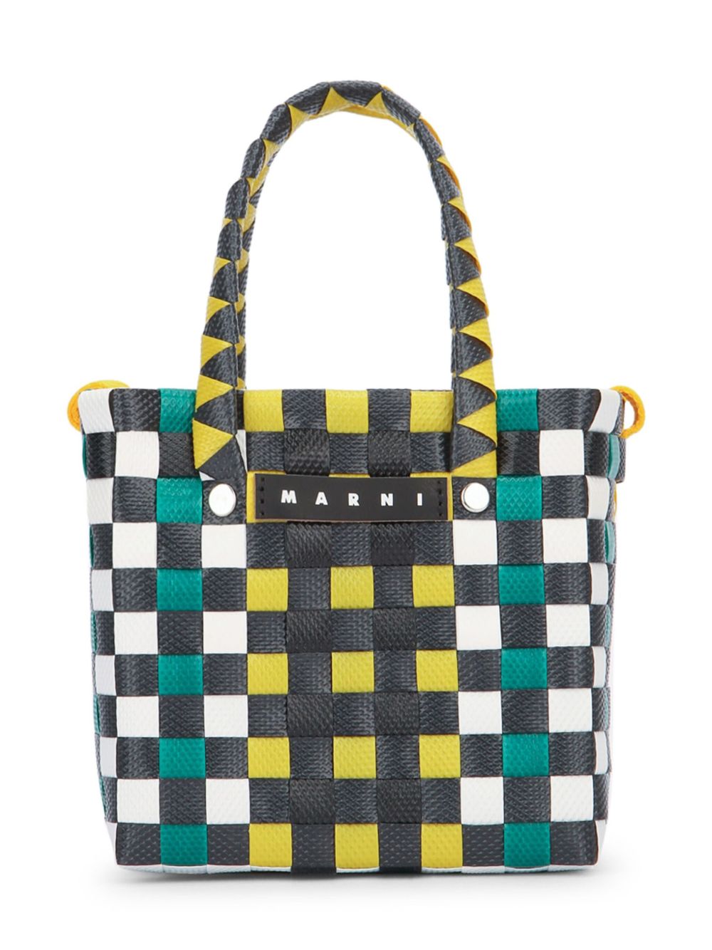 Marni Kids 编织设计手提包 - 绿色