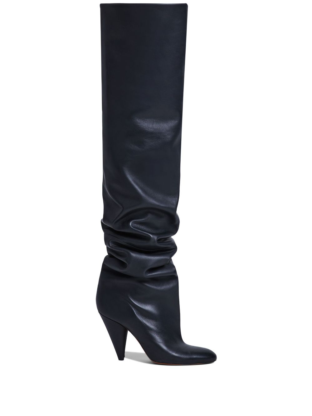 Proenza Schouler Cone Slouch Over The Knee 100mm leather boots - 黑色