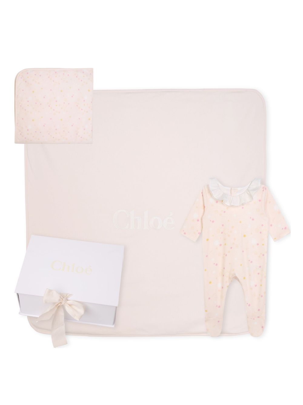 Chloé Kids 棉连体衣礼品套装 - 中性色