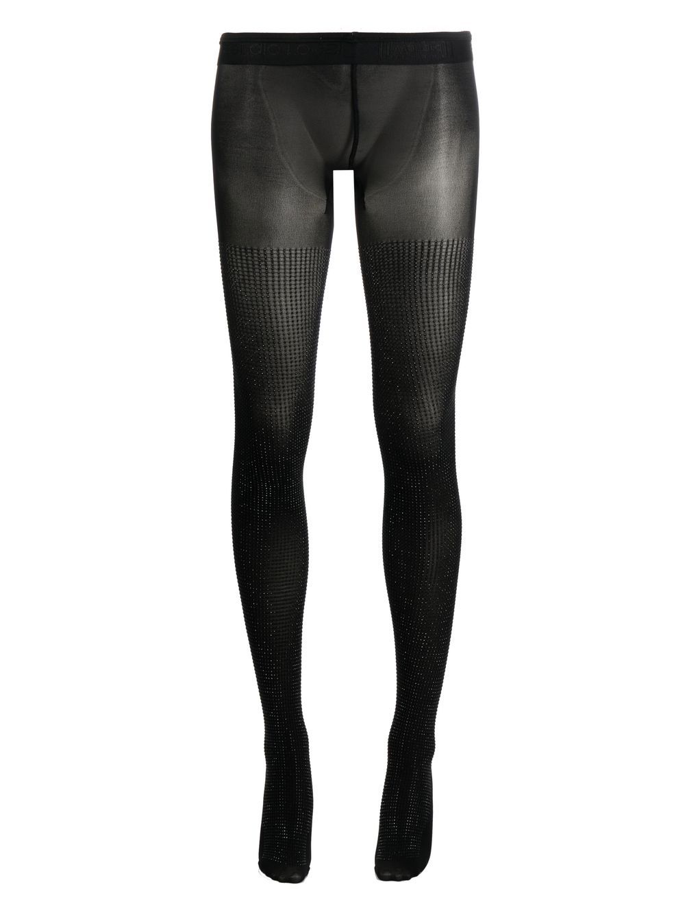 Wolford x Sergio Rossi 铆钉打底裤袜 - 黑色