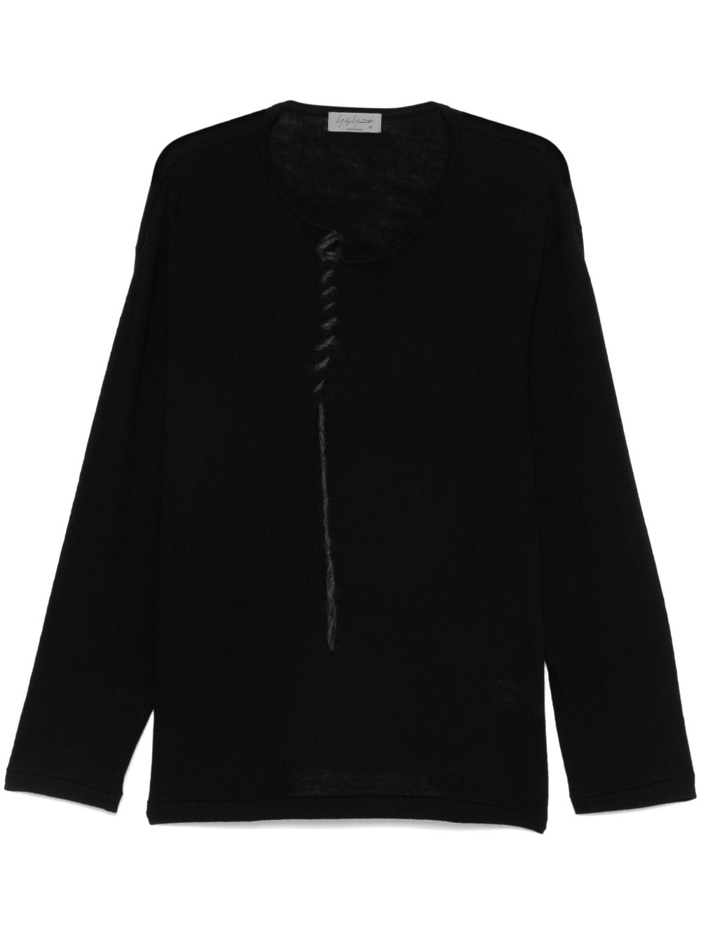 Yohji Yamamoto 羊毛T恤 - 黑色