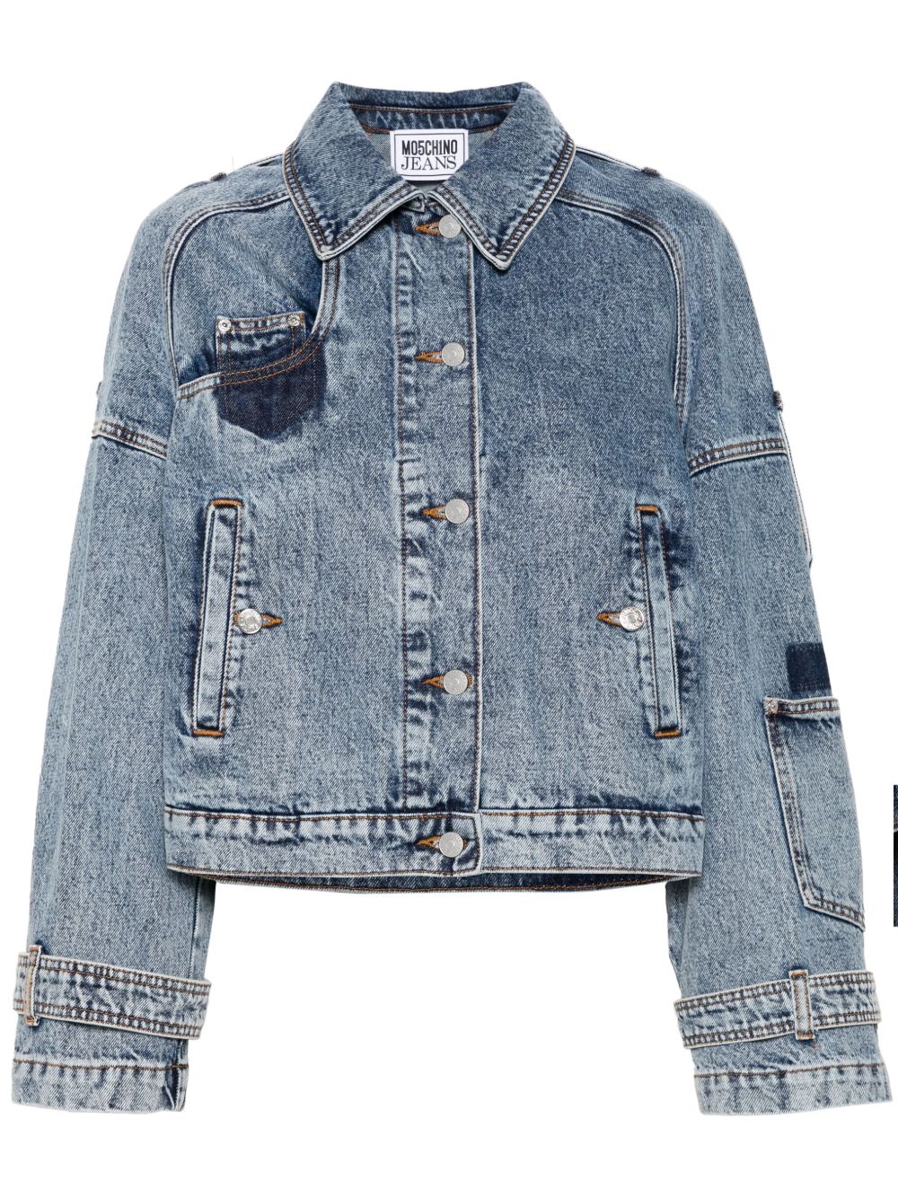 MOSCHINO JEANS logo雕刻纽扣夹克 - 蓝色