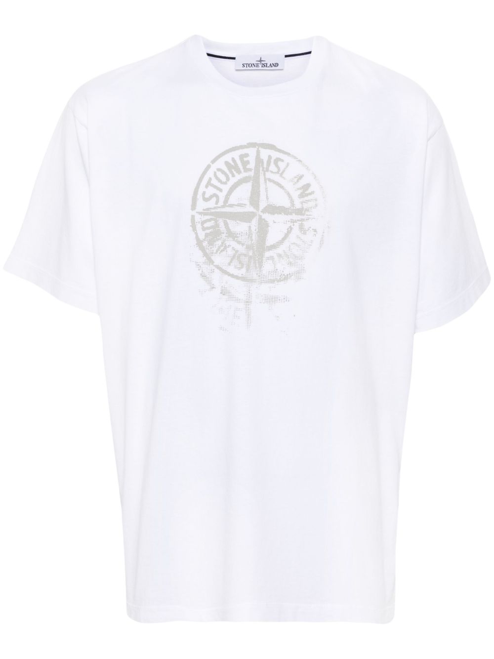 Stone Island 罗盘印花棉T恤 - 白色