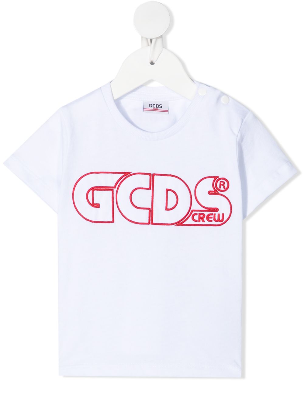 Gcds Kids logo刺绣T恤 - 白色