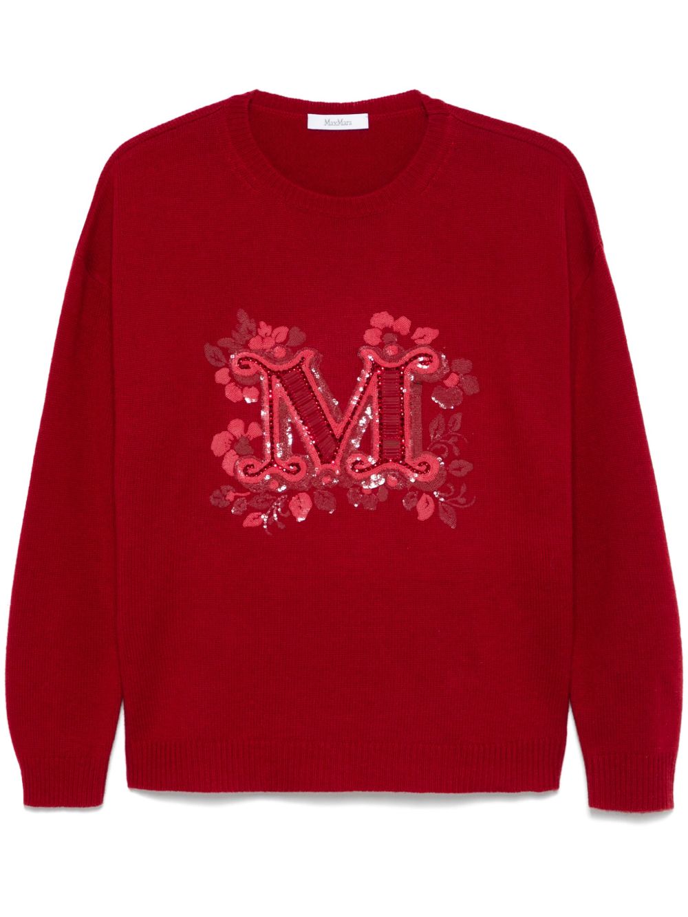 Max Mara 亮片缀饰毛衣 - 红色