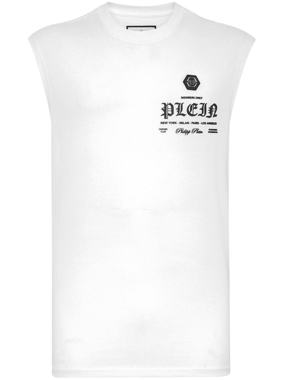 Philipp Plein logo印花圆领坦克背心 - 白色