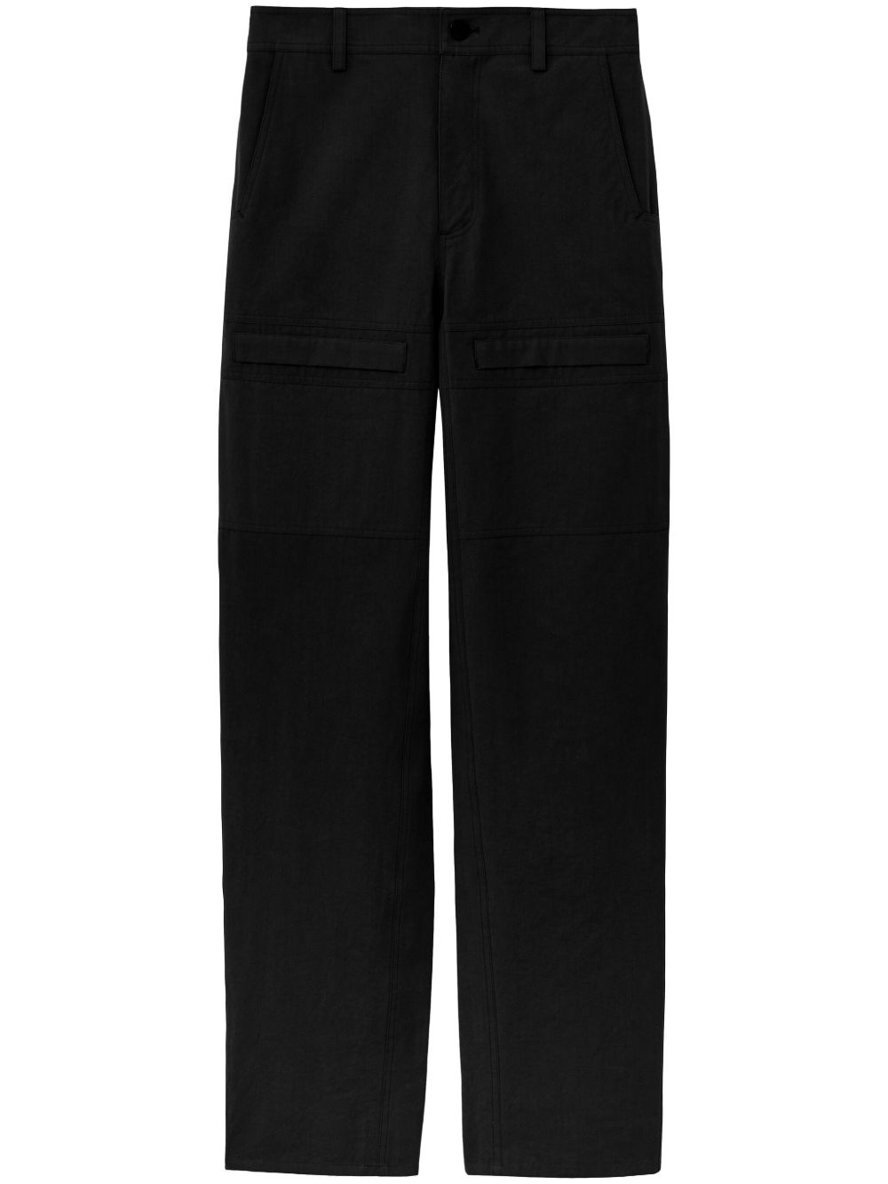 Proenza Schouler White Label 中腰棉亚麻混纺工装裤 - 黑色