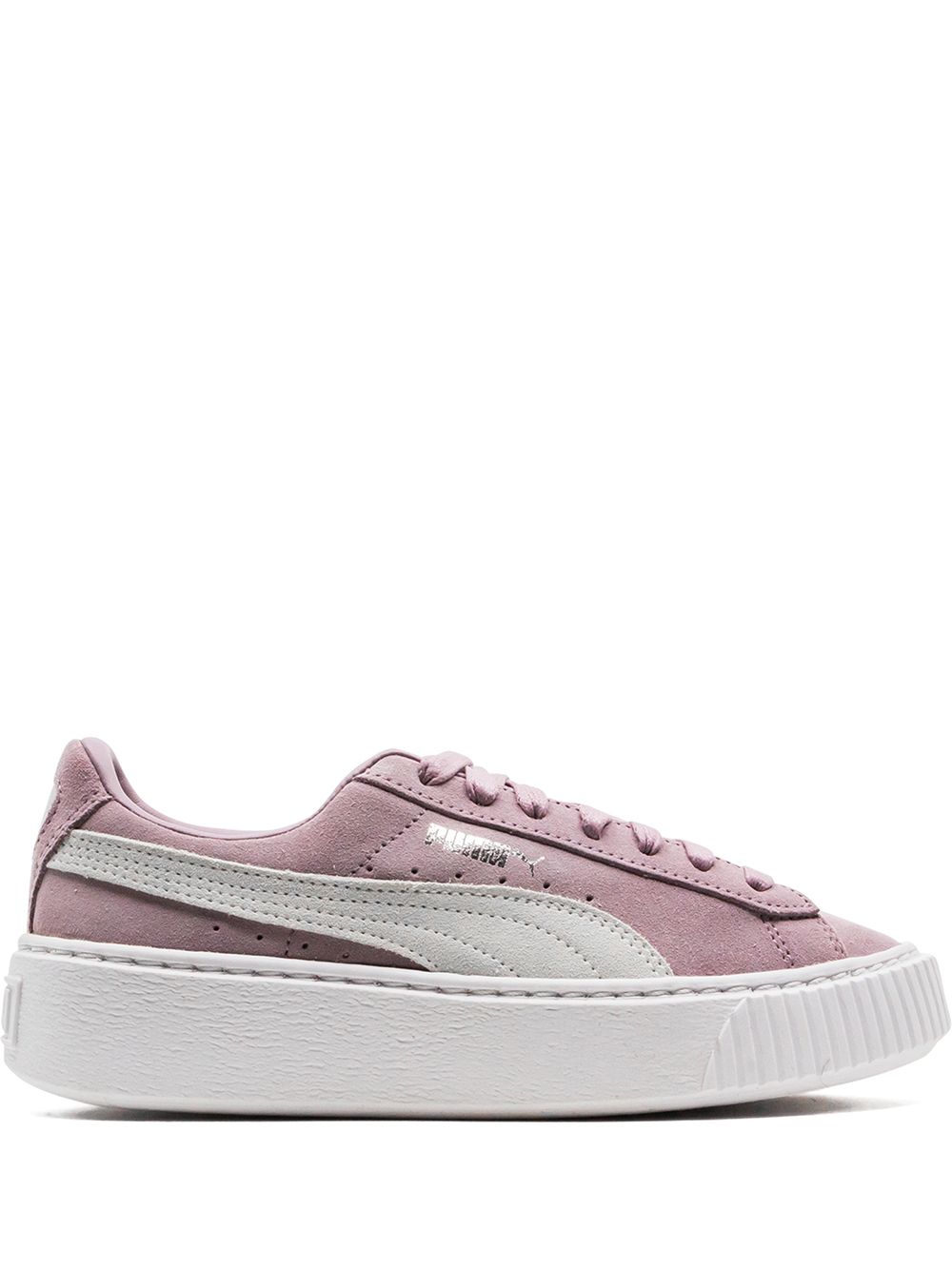 PUMA 绒面皮厚底运动鞋 - 粉色
