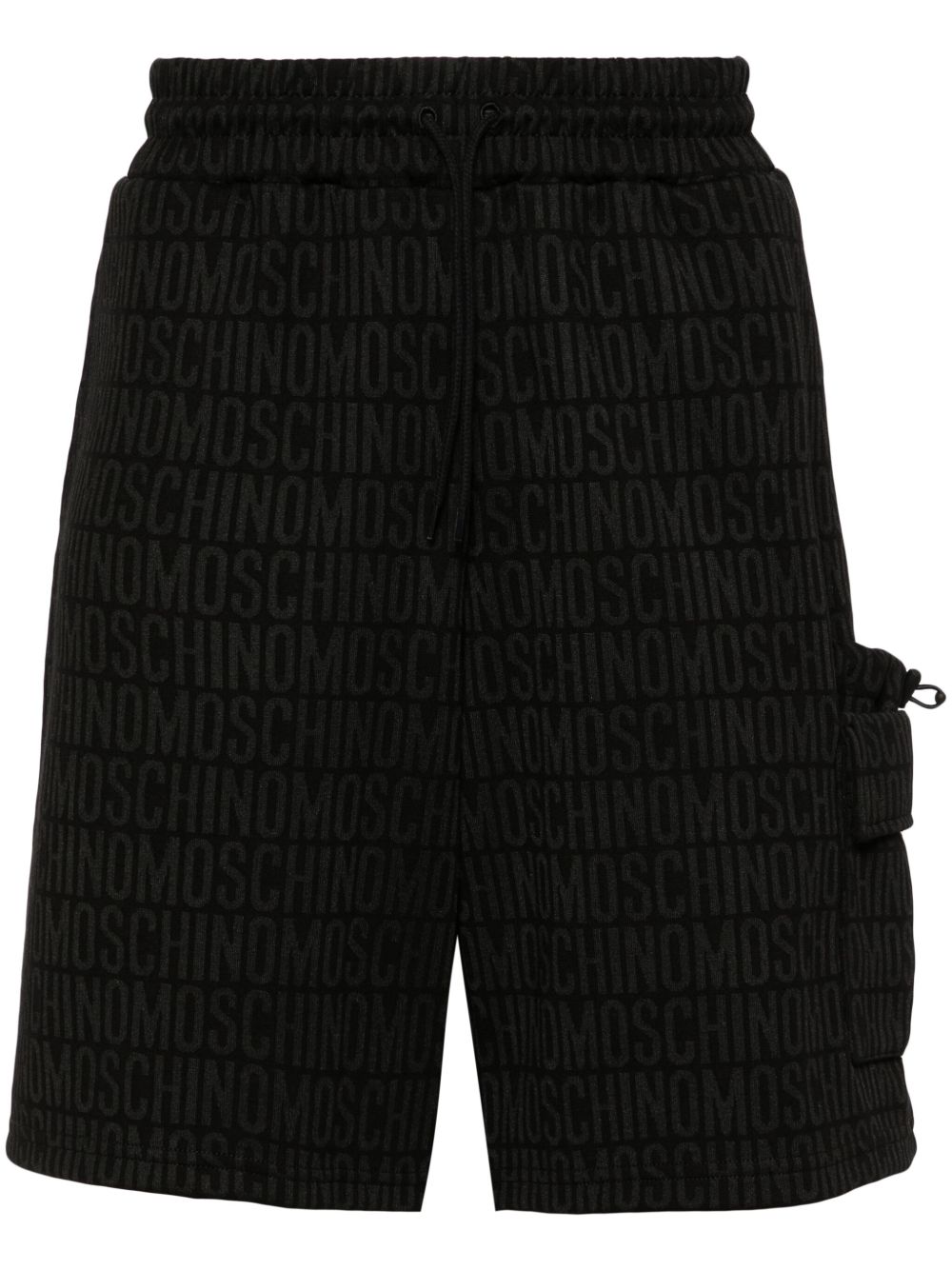 Moschino logo印花短裤 - 黑色